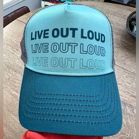 LIVE OUT LOUD Scout Designs Mint Green Turquoise Snap Back Trucker Hat - Picture 4 of 10